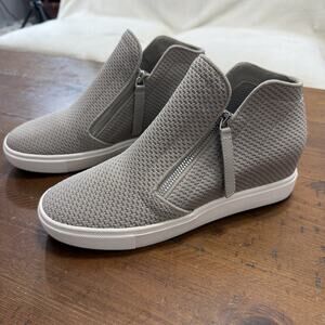 Steve Madden Click Wedge Sneakers Women’s Size 9 M Side Zip Gray